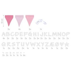 Buchstabenwimpelkette rosa, m