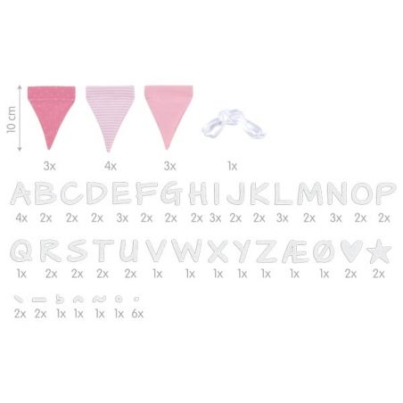 Buchstabenwimpelkette rosa, m