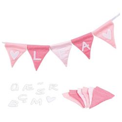 Buchstabenwimpelkette rosa, m
