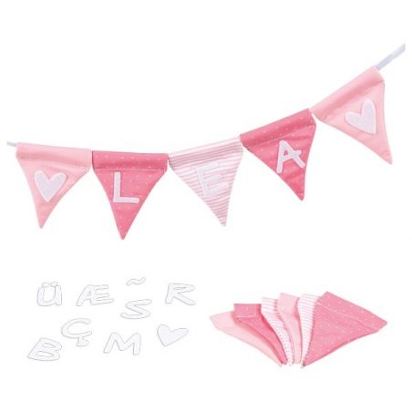 Buchstabenwimpelkette rosa, m