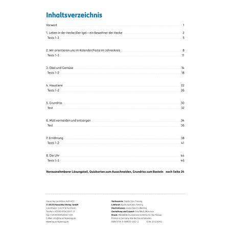 Tests im Sachunterricht - Lernzielkontrollen 2