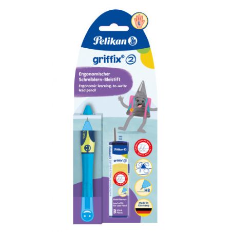 Pelikan griffix® Bleistift für Linkshänder, Neon Fresh Blue Pelikan griffix® Bleistift für Linkshänder, Neon Fresh Blue