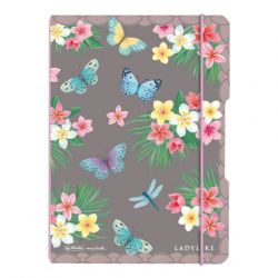 Notizheft flex PP A5,40 Blatt,punktiert Ladylike Butterflies