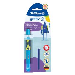 Pelikan griffix® Füller für Linkshänder, Neon Fresh Blue Pelikan griffix® Füller für Linkshänder, Neon Fresh Blue