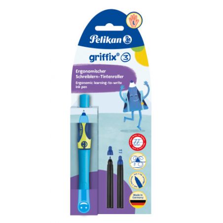 Pelikan griffix® Tintenschreiber für Linkshänder, Neon Fresh Blue Pelikan griffix® Tintenschreiber für Linkshänder, Neon Fresh Blue