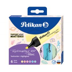 Pelikan Textmarker 490® Pastel Set, 6 Farben