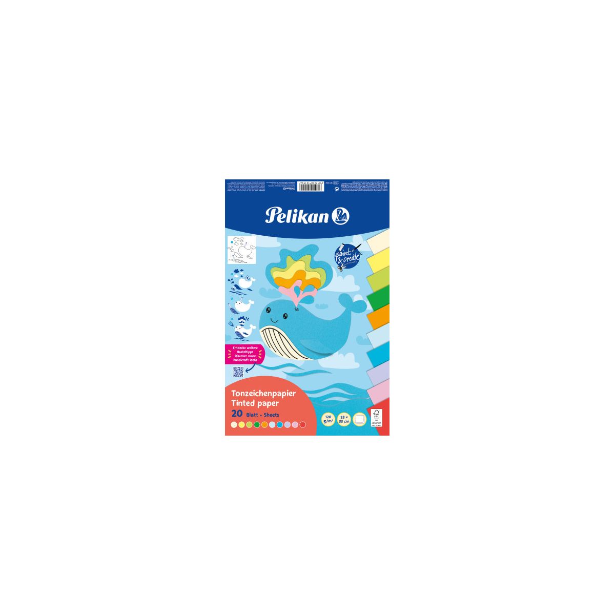 Tonzeichenpapierblock 23x33 cm 20 Blatt Summer