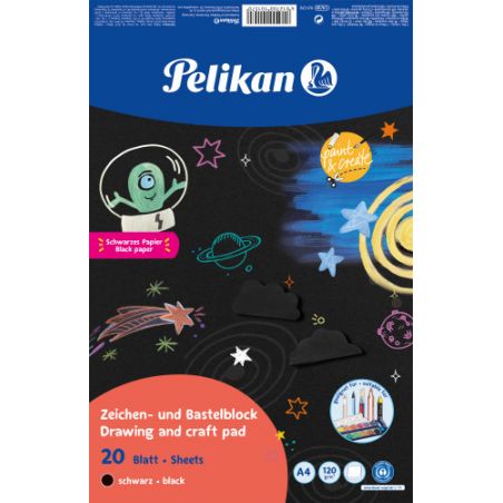 Zeichen- und Bastelblock A4 20 Blatt C4/20 120g/m² schwarz B