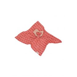 Schmusetuch mit Holz-BeißringEnna+Otti - koralle
