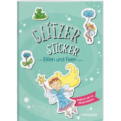 Glitzer Sticker Malbuch. Elfe