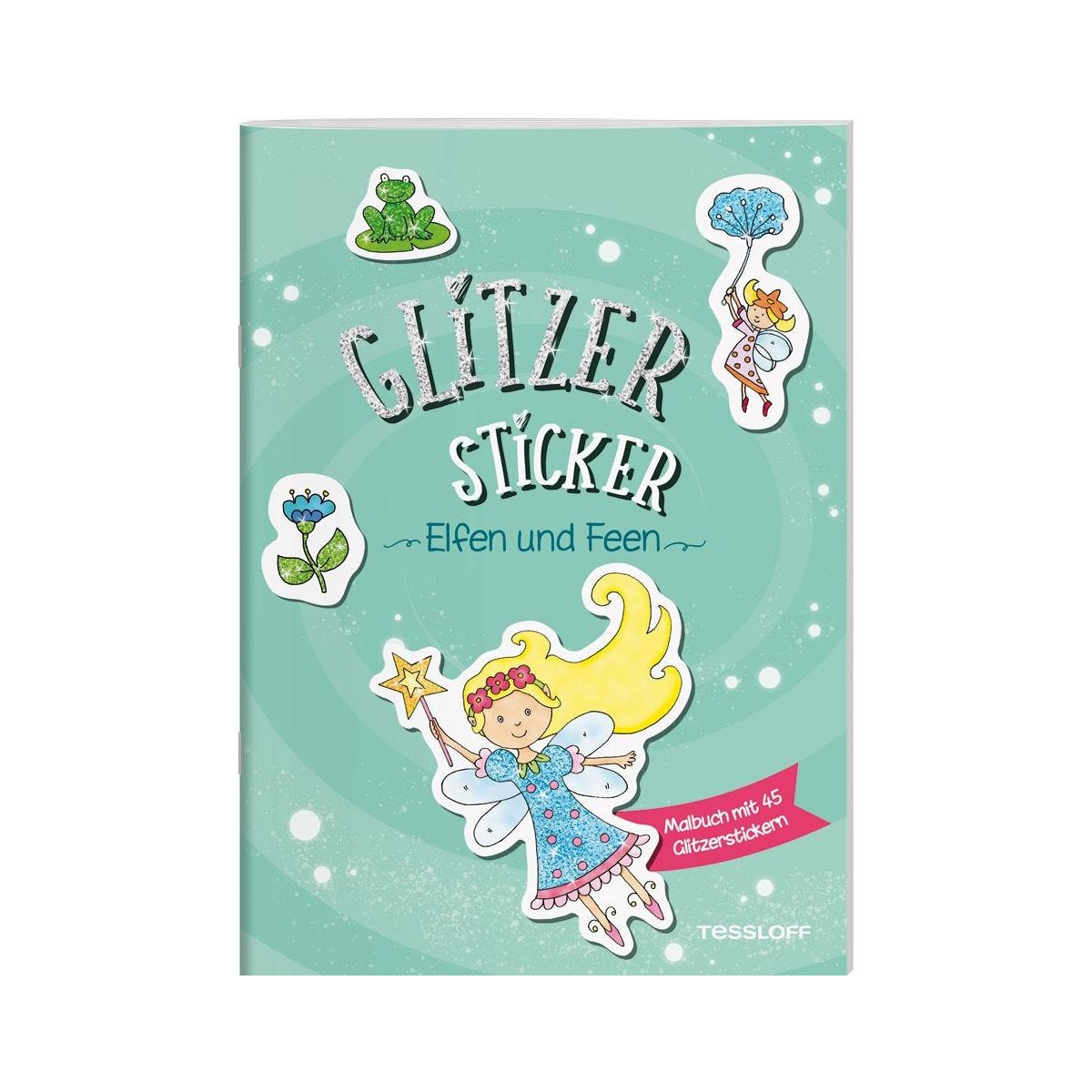 Glitzer Sticker Malbuch. Elfe