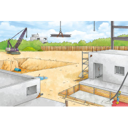 Erstes Stickern: Baustelle