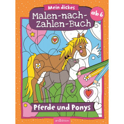 Malen-Zahlen-Buch: Pferde