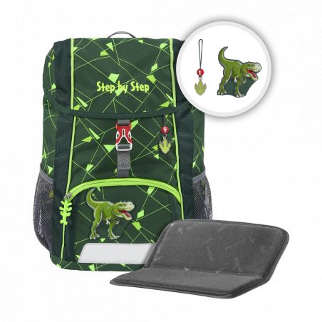 KID SHINE Rucksack-Set Dino Night Tyro, 3-teilig