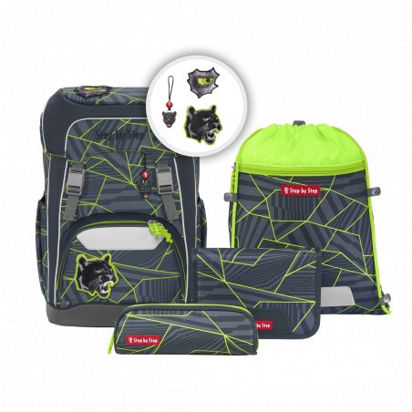 GIANT Schulrucksack-Set Dark Cat Chiko, 5-teilig
