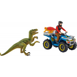 Schleich - Dinosaurs - Flucht auf Quad vor Velociraptor