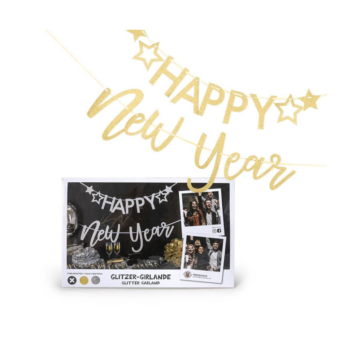 PARTY Glitzer-Girlande Hap