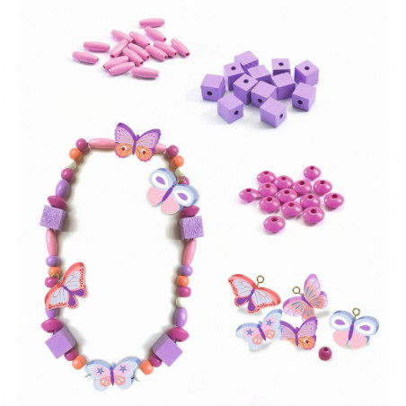 Schmuck basteln: Holzperlen Schmetterlinge