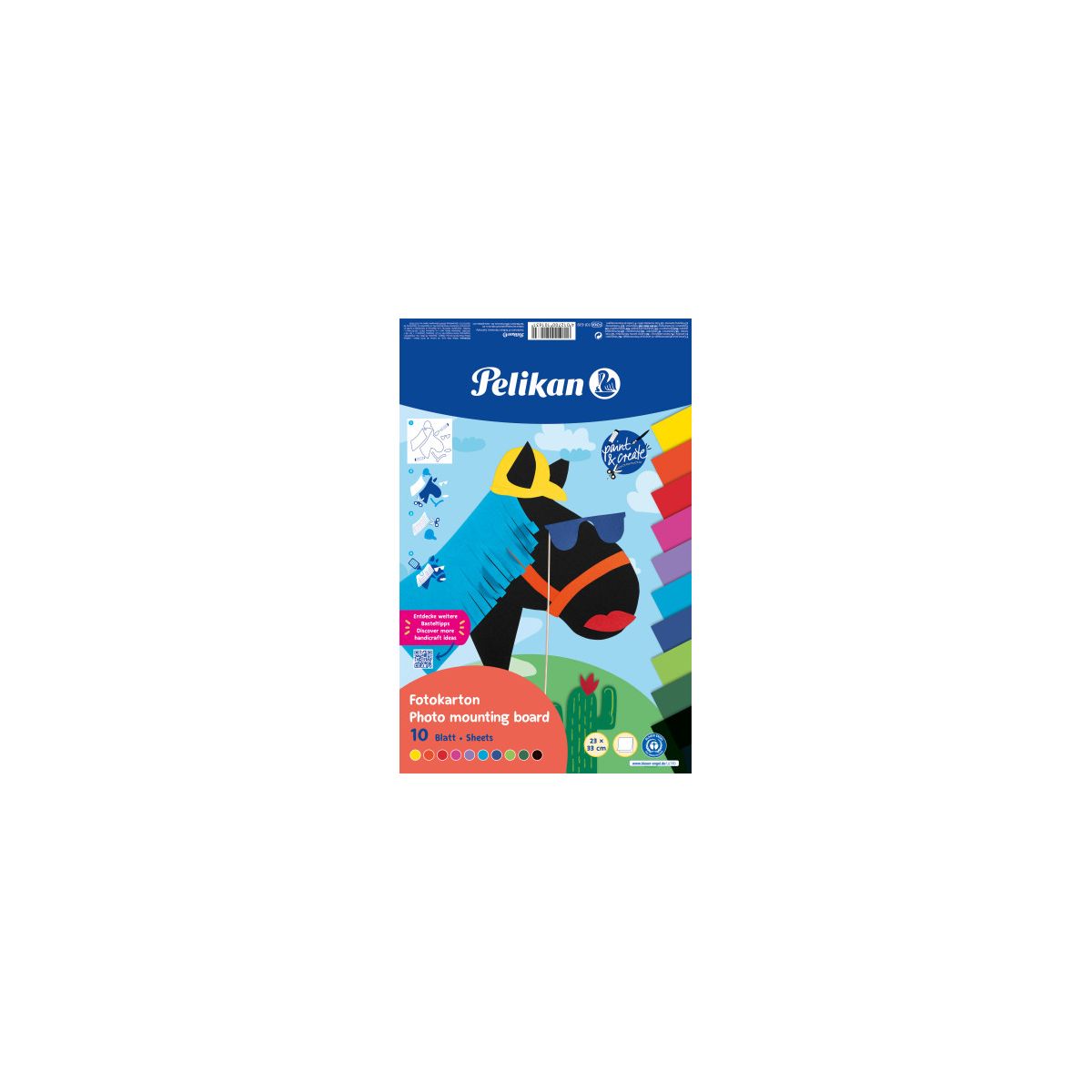 Fotokarton 23 x 33 cm 10 Blatt farbig sortiert