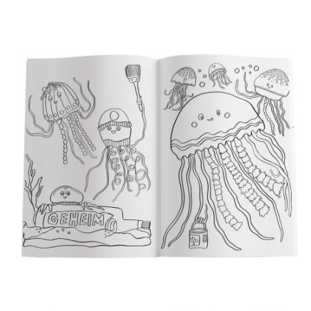 Malbuch Blue Sea mit Stickern MBmS 48 Seiten FSC