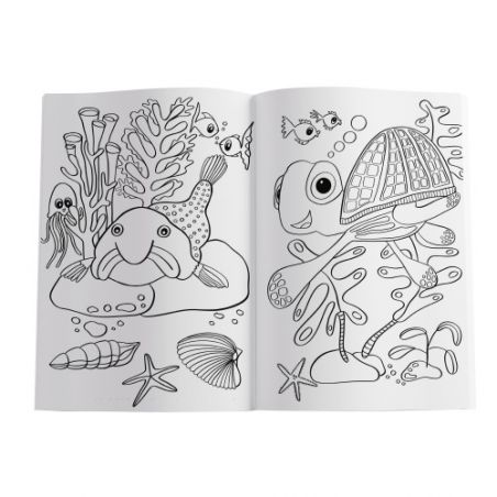 Malbuch Blue Sea mit Stickern MBmS 48 Seiten FSC