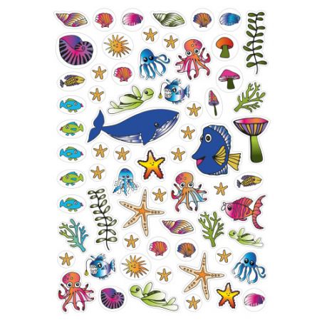 Malbuch Blue Sea mit Stickern MBmS 48 Seiten FSC