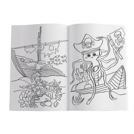 Malbuch Blue Sea mit Stickern MBmS 48 Seiten FSC