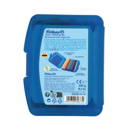 Knetmasse Creaplast Kinderknete 198/10B Blau, 10 Farben, 240
