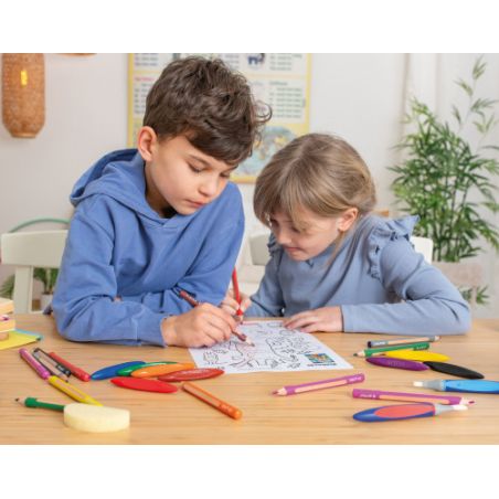 9 Buntstifte und 1 Bleistift griffix sortiert in Hängefaltsc