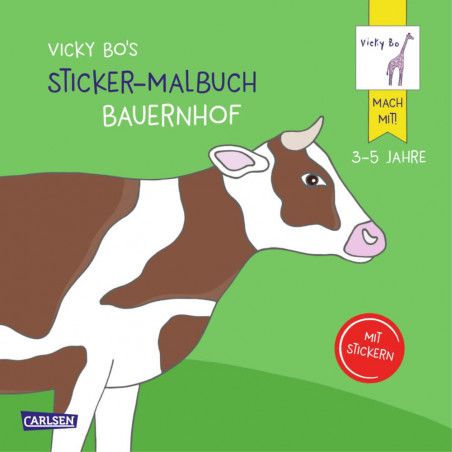 Vicky Bo: Vicky Bos Sticker-Malbuch Bauernhof: Erstes Malen, Zeichnen und Kritzeln mit Stickern