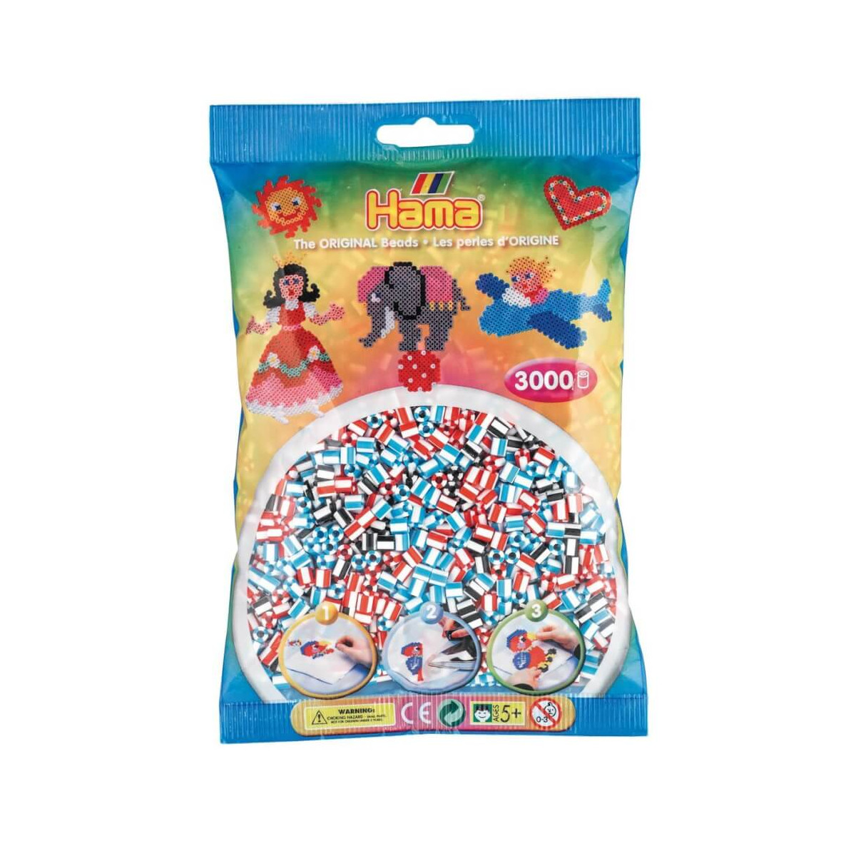 HAMA 207-69 Beutel mit Perlen im Mix 69 1000 Stück