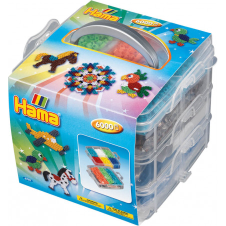 Hama® Aufbewahrungsbox klein mit 6.000 Perlen und 3 Stiftplatten