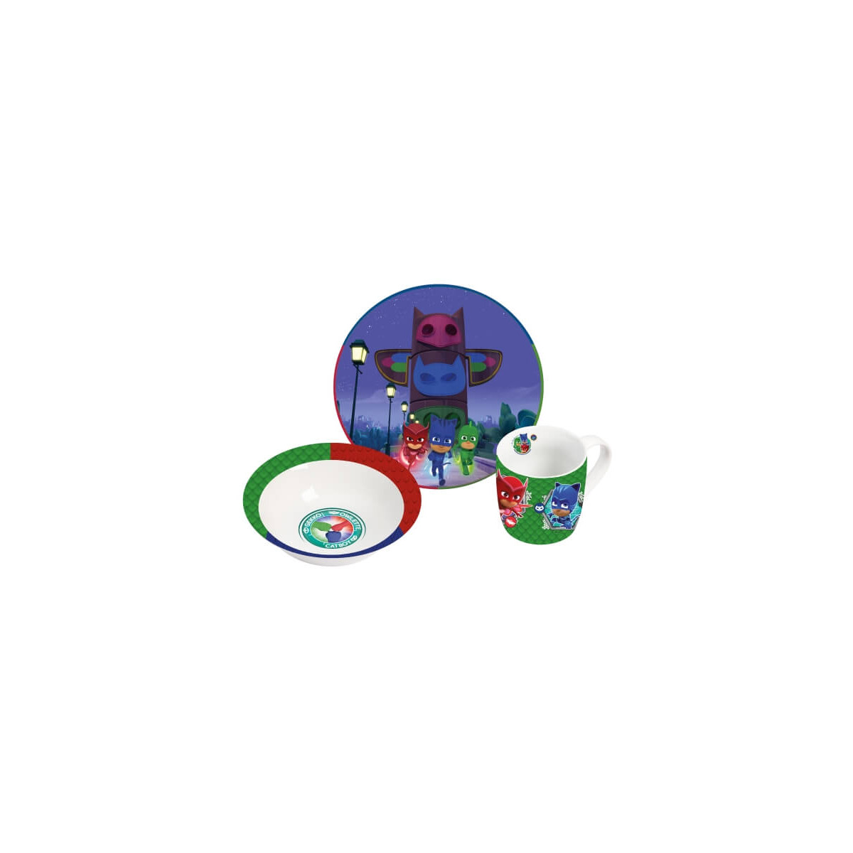 Frühstücksset PJ Masks Porzellan, 3-teilig