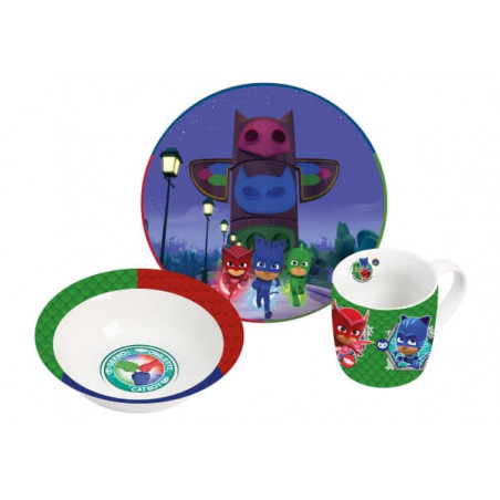 Frühstücksset PJ Masks Porzellan, 3-teilig