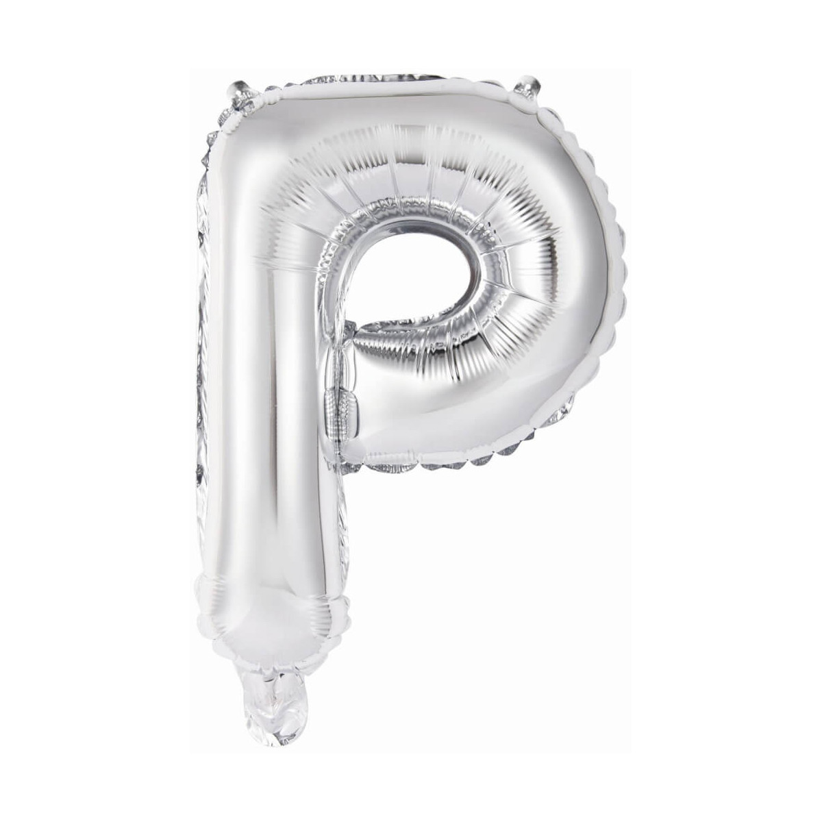 Mini Buchstabe P Silber Folienballon N16 verpackt 34 cm