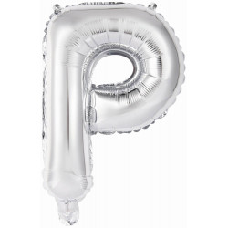 Mini Buchstabe P Silber Folienballon N16 verpackt 34 cm