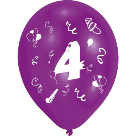 8 Latexballons 4 2-seitig bedruckt 25,4 cm/10