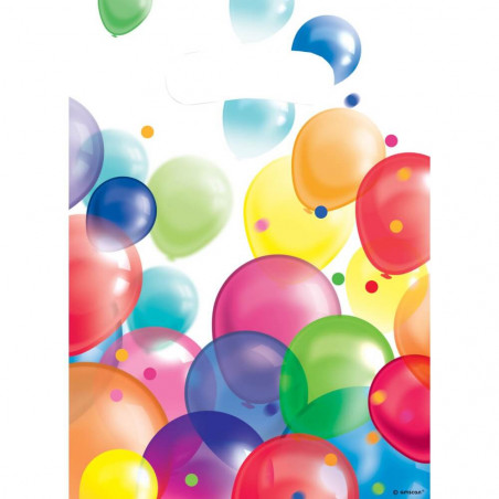 8 Partytüten Balloons Plastik 23,4 x 16,2 cm