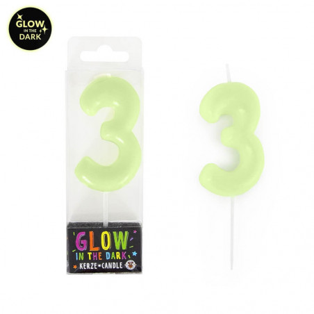 BIRTHDAY FUN Zahlenkerze 4 GITD