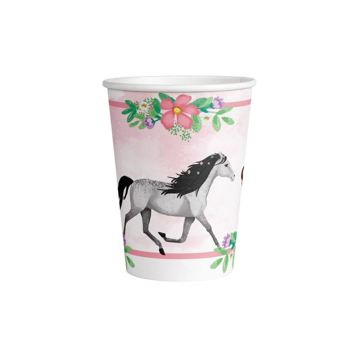 8 Becher Beautiful Horses Papier 250 ml