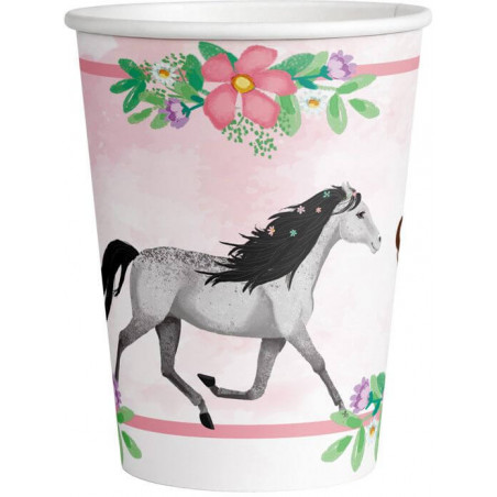 8 Becher Beautiful Horses Papier 250 ml