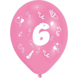 8 Latexballons 6 Jahre 2-seitig 25,4 cm / 10
