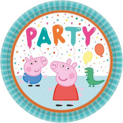 8 Teller Peppa Pig rund Papier 23 cm