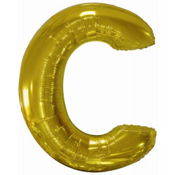 Grosser Buchstabe C Gold Folienballon N34 verpackt 86 cm