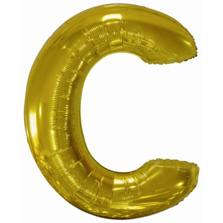 Grosser Buchstabe C Gold Folienballon N34 verpackt 86 cm