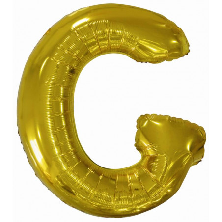 Grosser Buchstabe G Gold Folienballon N34 verpackt 86 cm