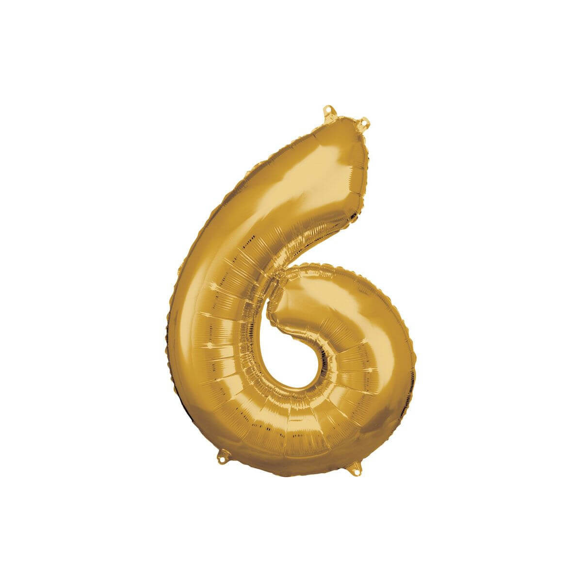 Grosse Zahl 6 Gold Folienballon N34 verpackt 55 cm x 88 cm