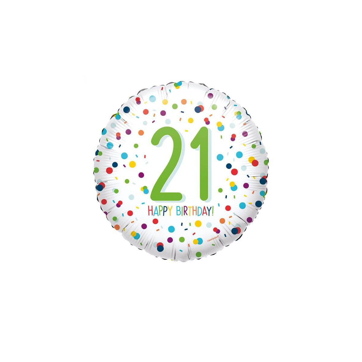 Standard EU Confetti Bday 21 Folienballon S40 verpackt