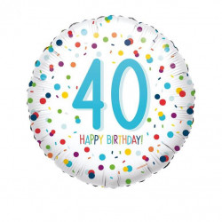 Standard EU Confetti Bday 40 Folienballon S40 verpackt