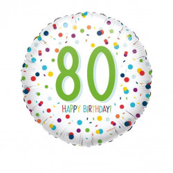 Standard EU Confetti Bday 80 Folienballon S40 verpackt
